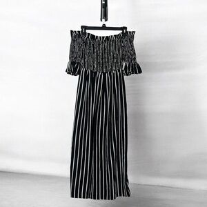 Lord & Taylor Black and White Strapless Dress Size S
